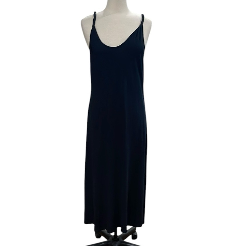 Current/Elliott Twist Strap Scoop Neck Maxi Dress SZ L 3 Black